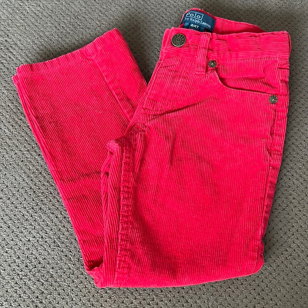 Red 4T Ralph Lauren Corduroy Pants